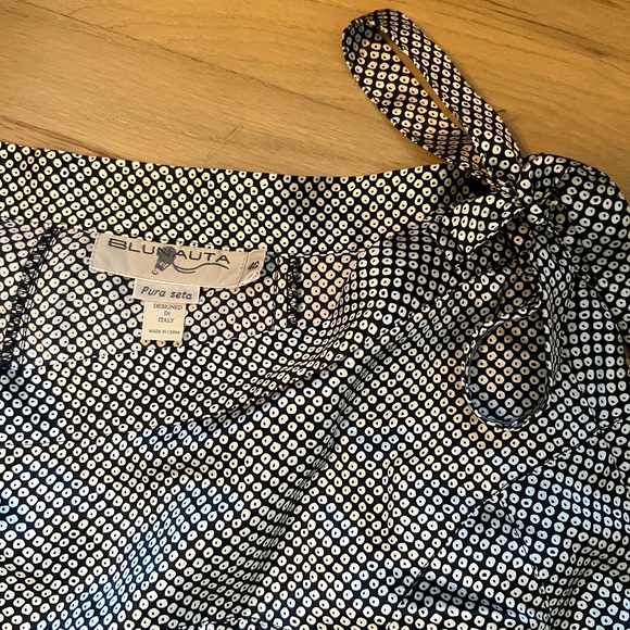 EUC Italian blunauta 3-piece silk set- skirt, tank, cuff linked button-up - Picture 3 of 13